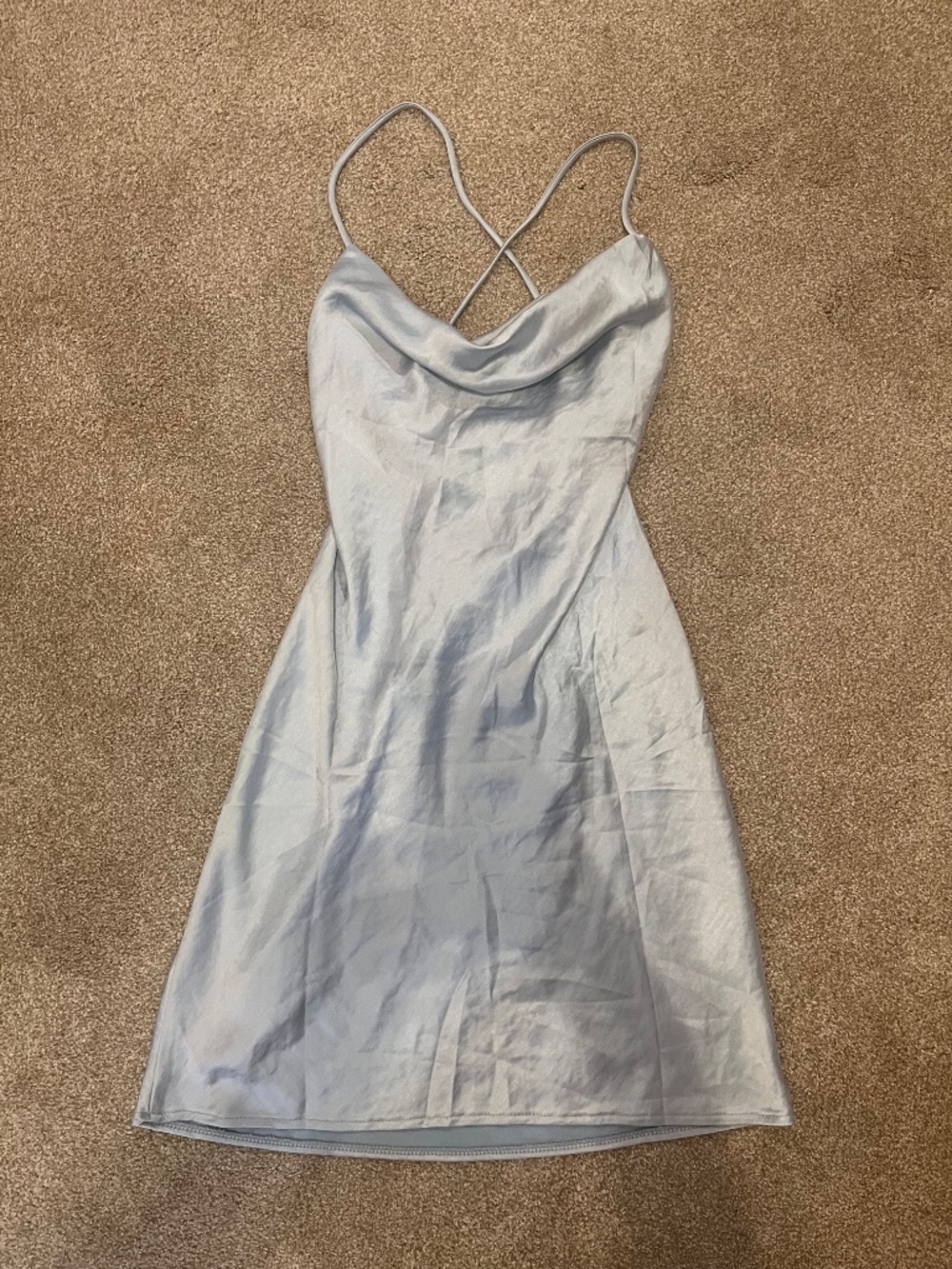 Light Blue Satin Dress